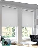 Yoolax Motorized Blinds with Remote, Blackout Smart Blinds Automatic Blinds for Windows, Electric Window Shades Compatible with Alexa Roller Window Shades with Valance (Jacquard White, 36" W x 72" H)