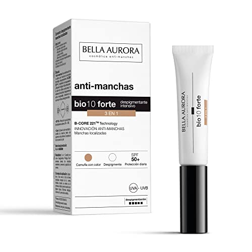 BELLA AURORA - Bio10 Forte 3 en 1, 10 ml, Camufla las Manchas Piel con Color, Despigmenta y Protege, Elimina Manchas Oscuras, Difumina Manchas e Imperfecciones, Protección SPF 50+