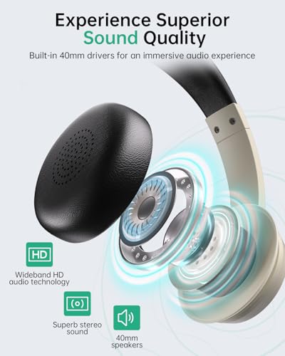 Image of AOC Wireless Headset with Mic for Work, AI Noise Cancelling, Bluetooth | AI Noise Cancelling Mic, Bluetooth 5.3, USB-A /C Dongle Included, Mic Mute, Compatible with PC, Laptop & iPhone