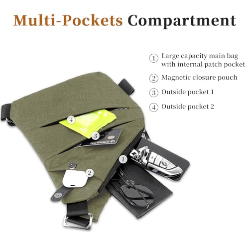 Anti Theft Crossbody Travel Bag for Women Men,Multi-pocket Crossbody Bag,Slim Sling Bag with Adjustable Strap4