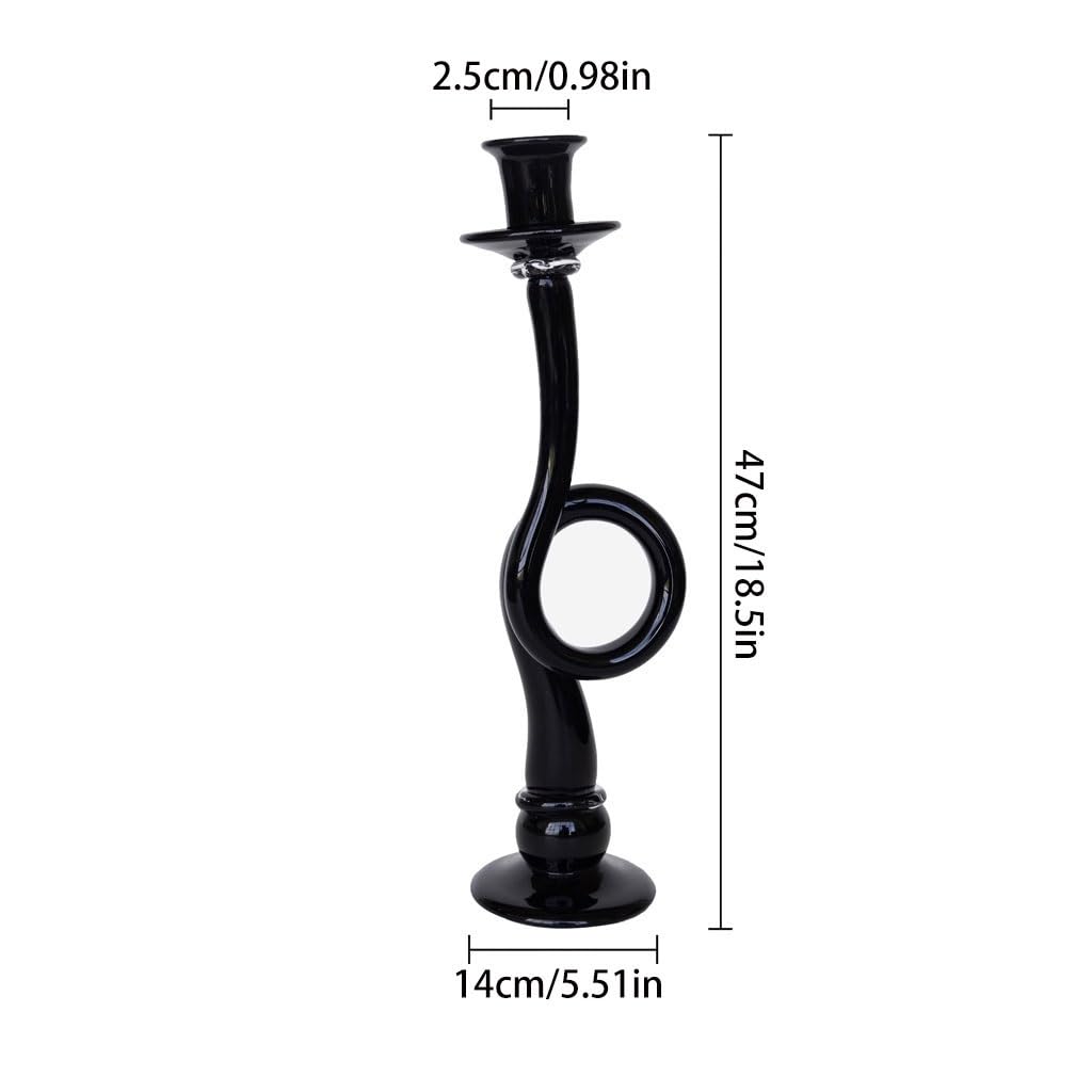 Portavelas nórdico de cristal negro para el hogar, arte creativo, decoración de candelabros
