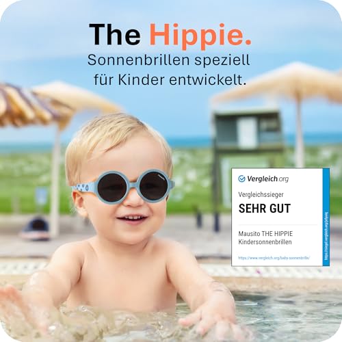 Mausito Sonnenbrille Kinder 6-24 Monate Jungen flexibler Rahmen & verstellbares Band | Vergleichssieger Kindersonnenbrille 100% UV-Schutz & Schadstofffrei | Europäisches Design, sicherer Halt