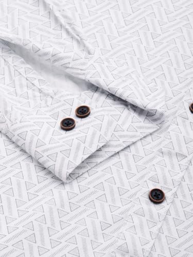 Image of Majestic Man Custom Geometric Printed Pure Cotton Slim Fit Casual Shirt