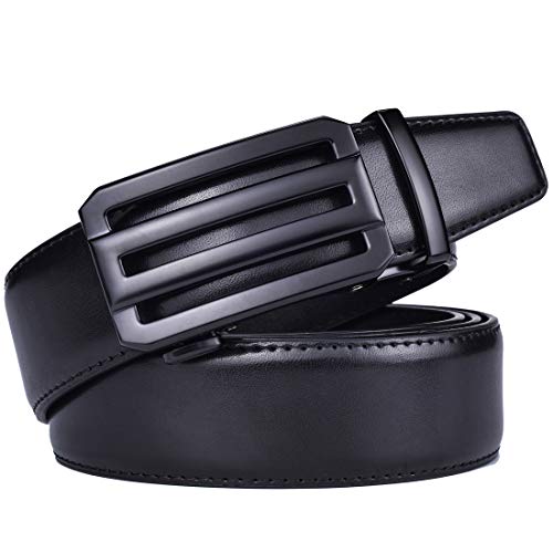 Image of Beltox Men Leather Belt w Slide Ratchet Interchangeable Buckle