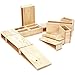 Amazon Basics Over-Sized Hollow Wooden Building Block Set for Kids, Natural, 20-Piece, Brown