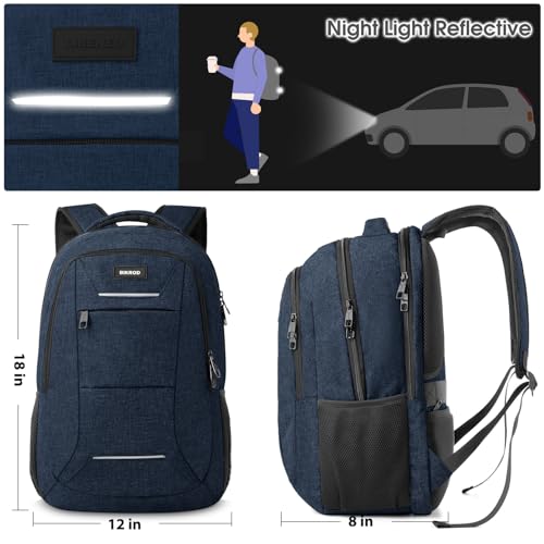 Image of BIKROD Backpack for Men Women, School Backpacks for Teen Boys, Business Anti Theft Sturdy Travel Laptop Backpack, Water Resistant 15.6 Inch Computer Bag Gift, Blue