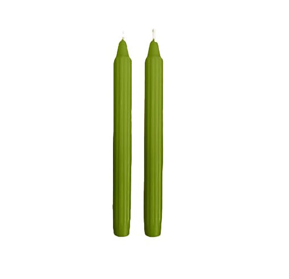 Cereria di Giorgio Risthò Doric Candles for Candlestick, Wax, Pistachio, 2.2 x 25 cm