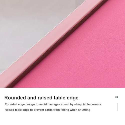 Mesa plegable de Mahjong 35" color rosa con portavasos y cajones miniatura 6