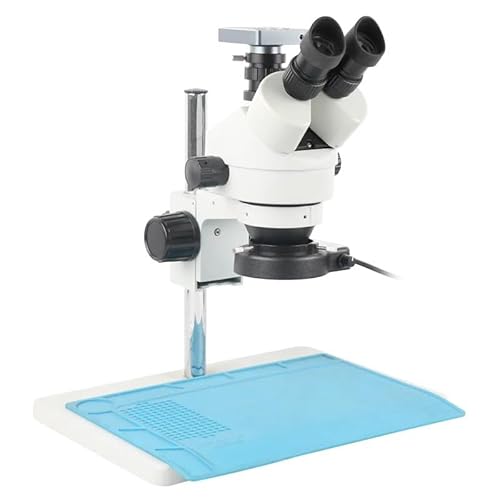 顕微鏡観察 8.3MP 4k 1080P HDMI USB ビデオカメラ 3.5X-90X サイマル焦点ステレオ三眼顕微鏡セット PCB BGA CPU チップはんだ修理に適合(E)