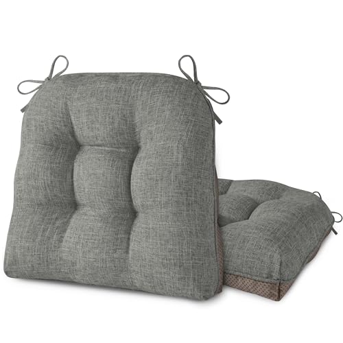 AddGrace Chair Cushions for Dining Chairs 2 Pack 18"x17"x3" Light Grey
