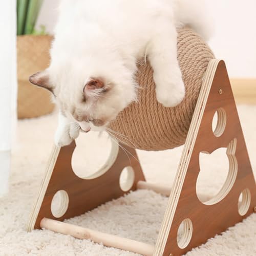 Pelota de madera para gatos que protege sofás y muebles 6