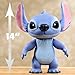 Disney Stitch Live-Action Larger Than Life 14-inch Vinyl Figure, Articulated Toy for Play or Display, Poseable Figurine, Kids Toys for Ages 3 Up by Just Play