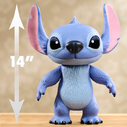 Just Play Disney Stitch Live-Action 35,6 cm große Larger Than Life Vinylfigur, 3 Artikulationspunkte für Spiel und Display, bewegliche Figur, Kinderspielzeug ab 3 Jahren