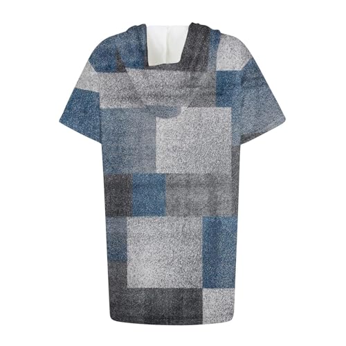 Moletom com capuz grande para mulheres verão casual manga curta camisa longa cordão listra gráfico l