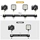UTEBIT Dual Blitzhalterung 33cm/13 Zoll, Aluminium Blitzschiene mit 1/4 und 3/8 Schraube Kamera Flash Bracket mit Doppel Blitzschuh für DSLR Kamera, LED Licht, Mikrofon, Stativ Zubehör