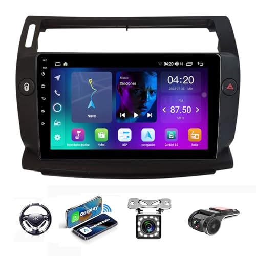 Récepteur audio Citroën C4 2004-2014 avec navigation Android 13 AM FM