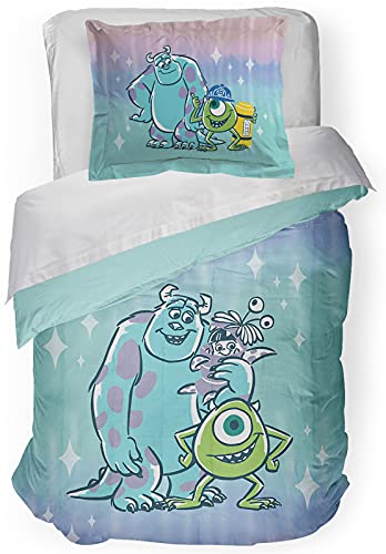 Jay Franco Disney Pixar Monsters Inc Full Comforter & Sham Set Set - Super Soft Kids Bedding - Fade Resistant Microfiber (Official Disney Pixar Product)