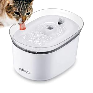 Edipets, Fuente para Gatos, Bebedero Automático Mascotas Perro, W25, Accesorio Dispensador de Agua, Sensor de Infrarrojos, Silenciosa, Pack con 2 Filtros de Carbón