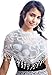 Cindy and Wendy Lightweight Triangle Floral Fashion Lace Fringe Scarf Wrap for Women (White)