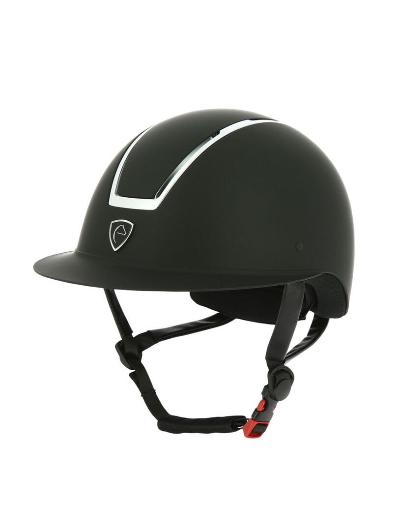 Ekkia EQUITHÈME Glint Mat - Casco de equitación, color negro y plateado
