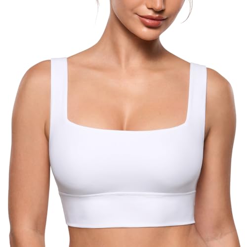Image of INLYRIC Women's Inbarely Outwear Longline Square Neck Bralette Supportive Unlined No Underwire Yoga Sports Bra