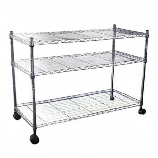 Amazon｜スチールラック 3段 幅120 奥行き45 高さ90cm キャスター付き