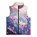 TOADDMOS Cute Pink Axolotl Full Zip Vest Wind Proof Girls Zippered Vests 4T Soft Winter Lightweight Sleeveless Fleece Jacket with Pocket Fashion Warm Sleeveless Jacket for Spring Fall