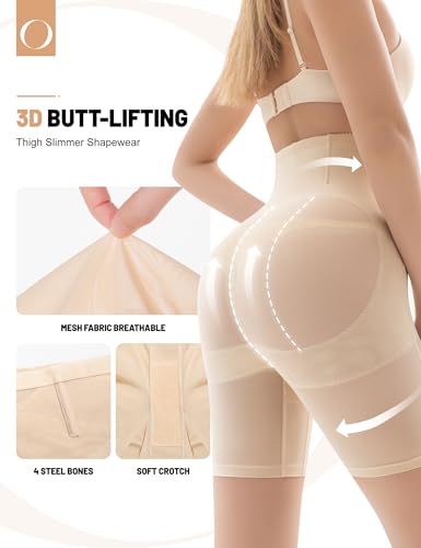 Shapewear for Women Tummy Control, Butt Lifting High Waisted Body Shaper Shorts Under Dresses Thigh Slimmer Beige3