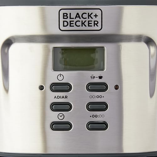 Black Decker Cafeteira com Jarra Inox, Programável, com Ajuste de Intensidade, Modelo CM300G, 127V