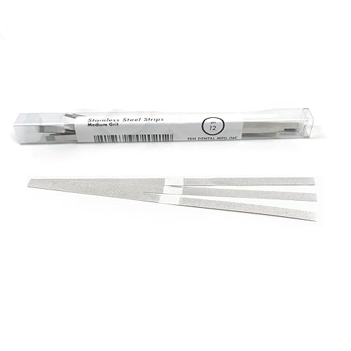 Tiras de pulido dentales de acero inoxidable 2,5 MM con grano (un lado) 12caja