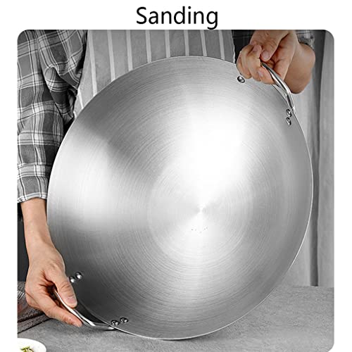 Wok de acero inoxidable 28cm capacidad grande sin recubrimiento miniatura 6