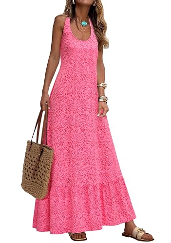 Image of NOLLSOM Casual Women's Summer Dresses 2025 Sundress Sleeveless Floral Boho Long Dresses Beach Vacation Clothes