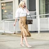 PIZZ ANNU Lena Sandały Damskie na Platformie Eleganckie Letnie z Obcasem Flare, Regulowany Pasek na Kostkę, Brokatowe High Heels z Cyrkoniami na Wesele i Imprezy Biały EU 38