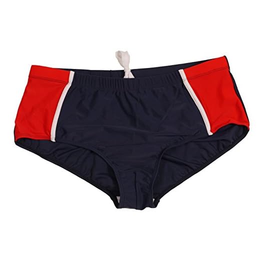 Aquarti Herren Kurze Badehose mit Streifen, Farbe: Schwarz/Blau, Größe: 8XL 7 Abraxas Shorty Slip Badehose Herren- übergröße, Navy/red, Größe:8XL