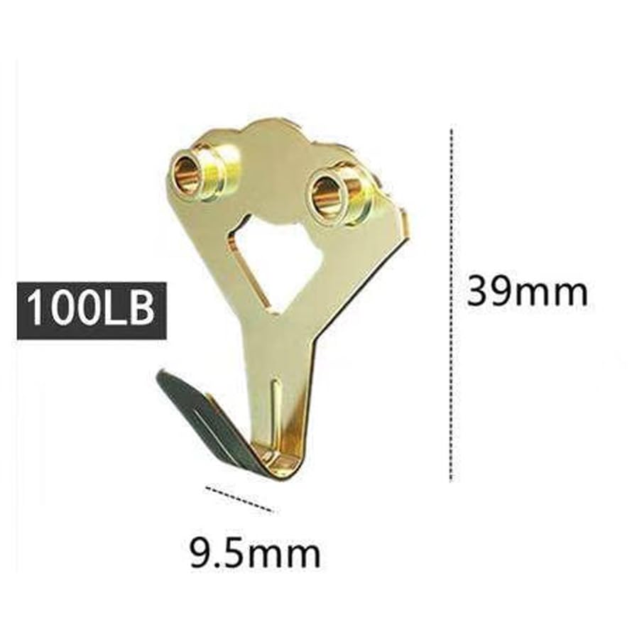 Image of 10Sets Heavy Duty Picture Hangers Kit with Nails Professional Picture Hooks Hangers, 100lb Wall Hangers, Wall Hanging Kit for Drywall /Wooden Office Pictures,House Decoration