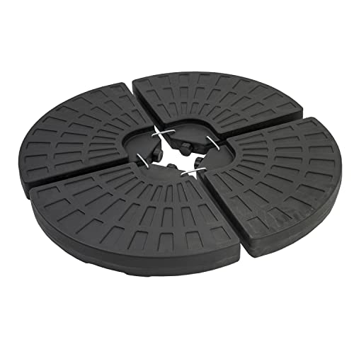 Straame 4PCS Garden Water Parasol Base Circle Weight Stand for Cantilever Sun Umbrella - Heavy Duty Black Parasol Weight for Banana Hanging Parasol Fillable with 60L Water/80Kg Sand (Base - Circle)