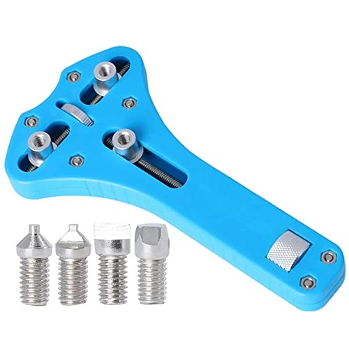SATMW Ouvre-boîte de Montre réglable Universel 3 Broches Montres Couverture arrière Outil de Retrait réparation de Montre et Remplacement de la Batterie - Bleu