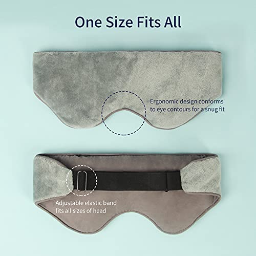 Mr. Sandman Weighted Eye Mask for Sleeping, Blackout Sleep Mask, Reversible Cool & Cozy Compress for Dry Eyes, Headache Migraine Relief, Eye Cover for Travel, Gifts for Women & Men, 0.5 lb, Grey - Image 5