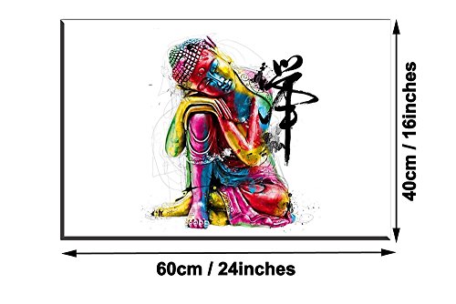Zen Buddha Statue Wall Art - Ready To Hang Canvas Prints For Bedroom, Waterproof, 16X24 Inch #TOP2