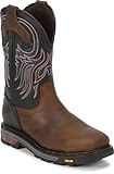Justin Tanker 11' Steel Toe Work Boot for Men, EH & ASTM F2413 Rated, Oil & Slip-Resisting, Premium Full Grain Leather Upper, Walnut - 9 EE