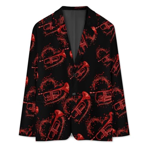 Trumpet Lover Men's Suit Jacket 2 Button Lapel Blazers Business Coat Tuxedo for Wedding Dinner3
