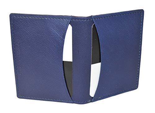 Slim Thin Leather Credit Card Double ID Windo Mini Wallet Bifold Driver License Safe2