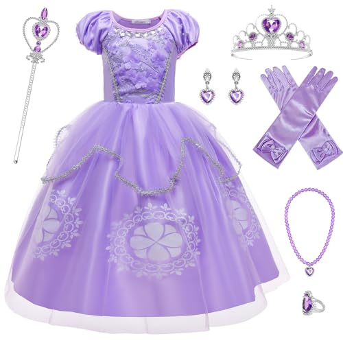 Gekyve Robe De Sofia Deguisement Princesse Sofia Pour Fille Costume De Raiponce Enfants Avec...