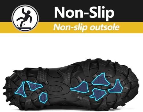 Miniatura 5 de SUADEX Botas de punta de acero para hombre, botas indestructibles de seguridad para el trabajo, zapatos de construcción, punta compuesta