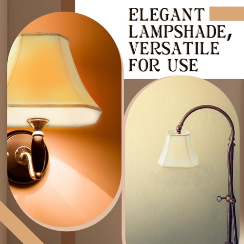 Image of Glooglitter Set of 2 Bell Lamp Shade 6.25 inch x 8 inch Top 11 inch x 16 inch Bottom 12 inch High (Spider) Rectangle Cut Square Replacement Vintage Silk Lampshade for Table Floor Living Room Bedroom (Eggshell)