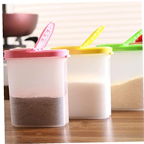 Spice Jar, Kruidencontainer Box Creature Opslag Transparante keukenbenodigdheden met dubbele deksels 250 ml geel - Image 6