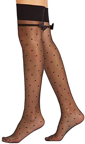 Women's Black Polka Dot Thigh Highs 