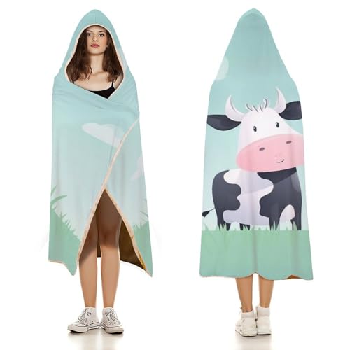 Cape à capuche motif vache pour ne plus avoir froid au bureau - 3