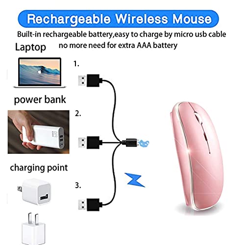 Ratón inalámbrico Bluetooth rosa de alta compatibilidad para darle estilo a tu portátil 6
