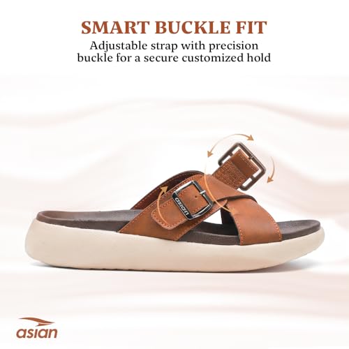 Image of ASIAN MEDISOL-01 OrthoSoft Extra Soft Doctor Slippers for Men | Men's Flip Flop Slippers with Soft Cushion & Arch Support | Broad Strap Casual Slides | Comfortable Daily Wear Footwear
